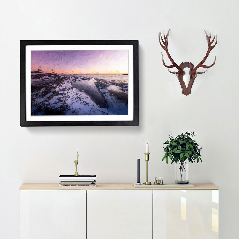 Ice Pool in Helsinki Finland in Abstract - Picture Frame Graphic Art Print, 60cm H x 91cm W x 2cm D, Black