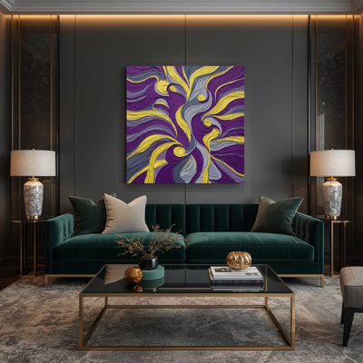 Toile abstraite abstraite figurative mauve 77