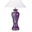 Lampe de table en céramique de 35 pouces de hauteur, design courbé, finition rouge bourgogne, abat-jour en lin