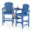 Ensemble de 2 chaises hautes Adirondack, plateau en Hdpe avec plateau de connexion et deux porte-gobelets-756952444