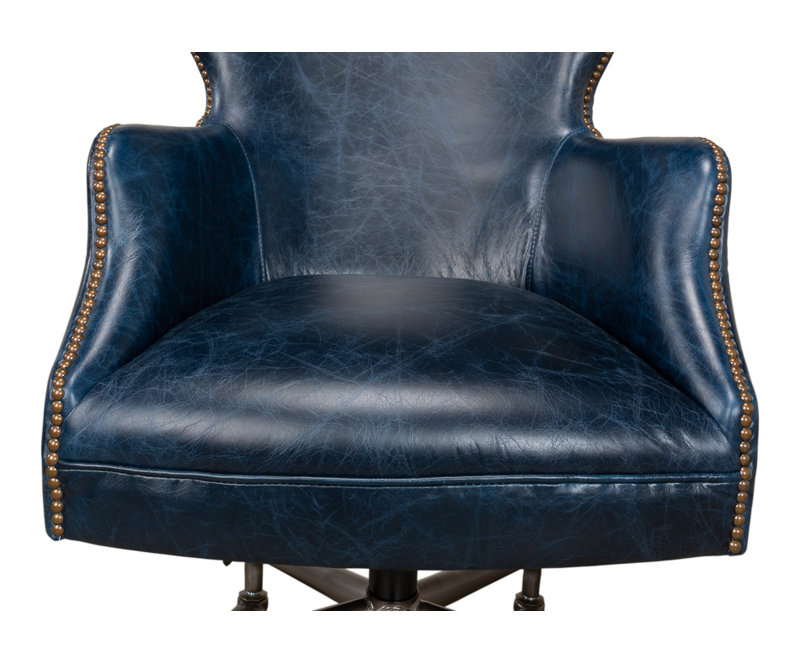McKellen Leather Executive Chair, Chateau Blue