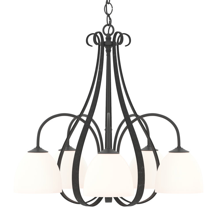 Sweeping Taper 5 - Light Shaded Classic/Traditional Chandelier