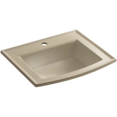Archer Vitreous China Rectangular Drop-In Bathroom Sink with Overflow