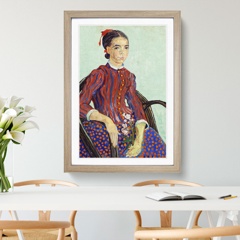 La Mousme by Vincent Van Gogh - Picture Frame Painting, Oak Framed, 48cm H x 36cm W x 2cm D