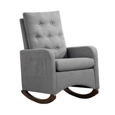 Chaise berçante en tissu Teddy