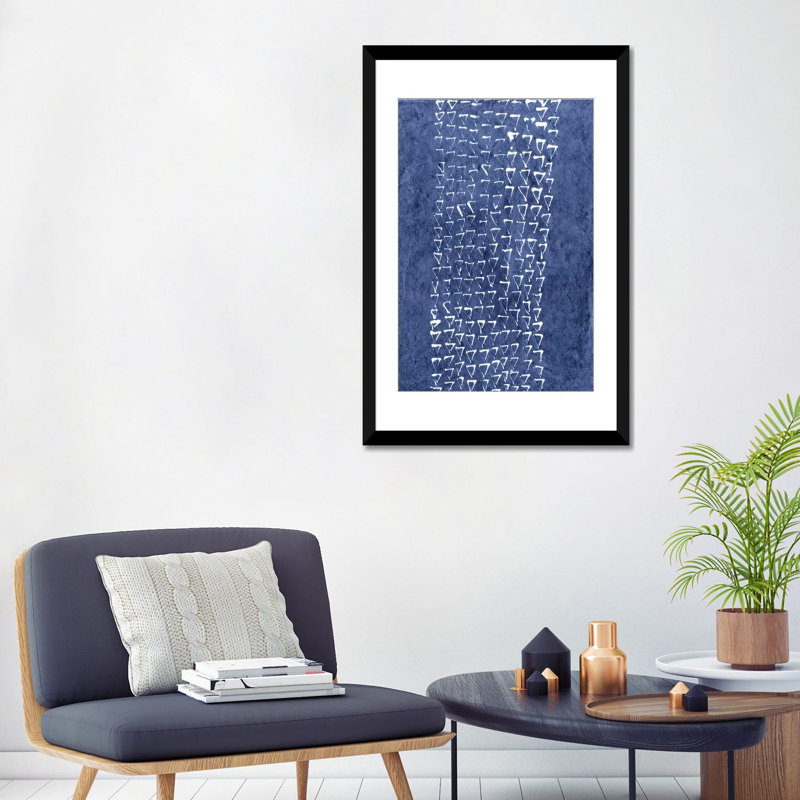 « primitive patterns ix », reproduction d’impression sur toile, H 24 po x l 16 po x P 1 po, Papier d'art encadré noir, Blanc