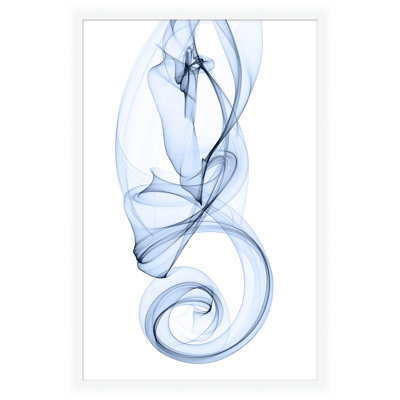 «Up Smoke», reproduction d'impression encadrée sur verre en bleu