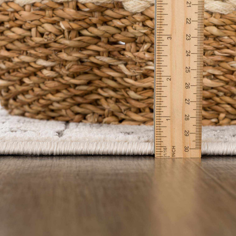 Tapis gris anthracite / beige Batty, Rectangle 2 pi x 2 pi 11 po