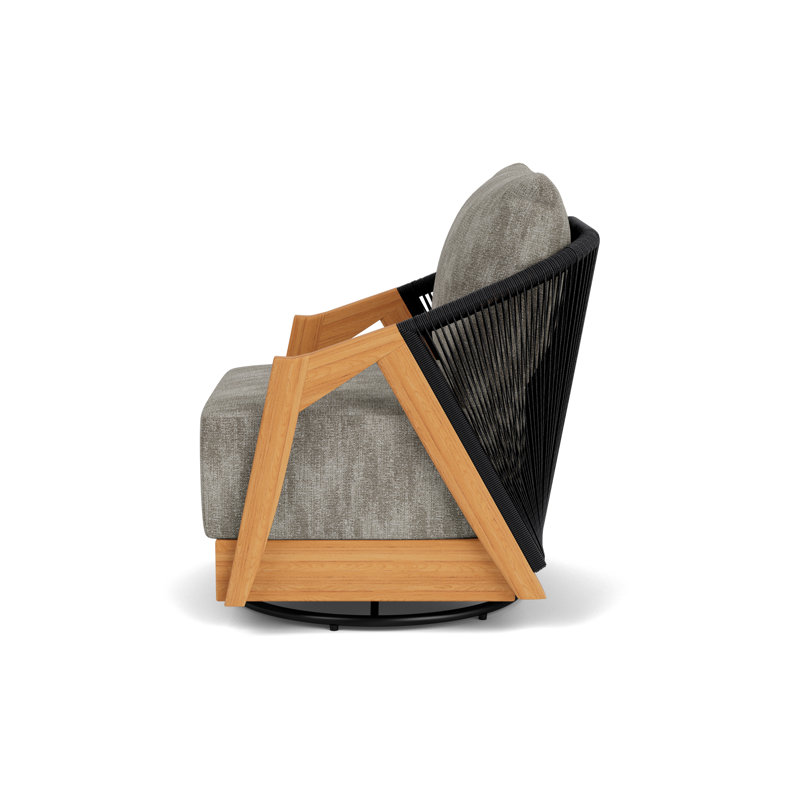 Alpine Outdoor Teak Swivel Armchair, Surface Slate