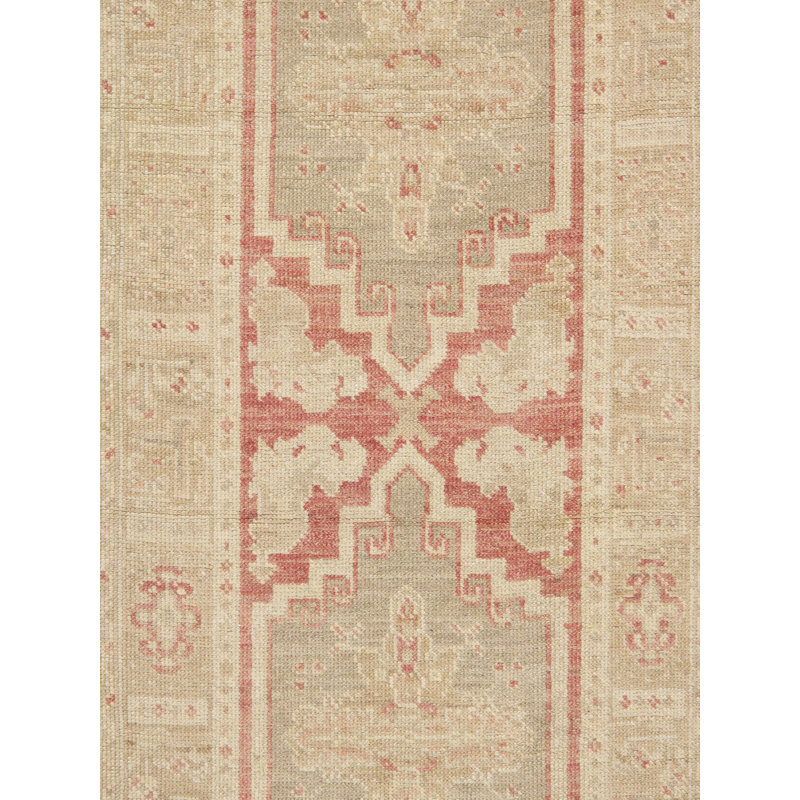 Hand Knotted Wool Oriental Area Rug in Red/Beige, Runner 2'11" x 12'9"