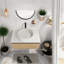 Meuble-lavabo mural moderne avec lavabo en céramique blanche, conception peu encombrante
