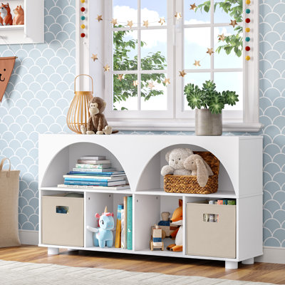 Bibliothèque RiverRidge Kids Curve 46 "avec 4 casiers et une conception arquée