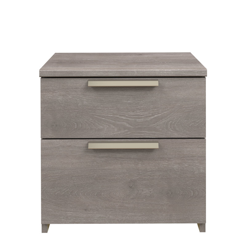 43.5cm W Particle Board Bedside Table, Grey Oak