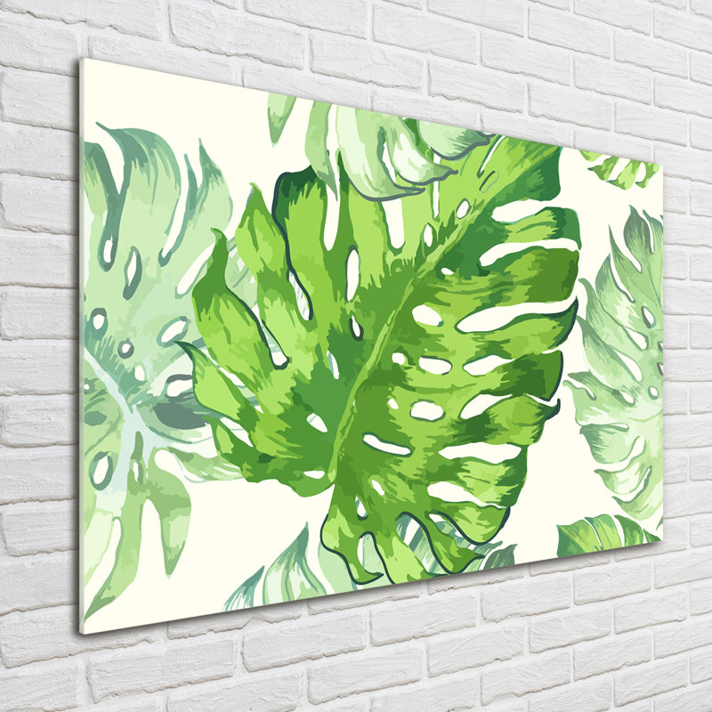 Tropical Leaves - No Frame Print on Glass