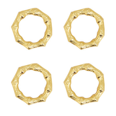Sleek Aluminum Bamboo Napkin Ring (Set of 4)