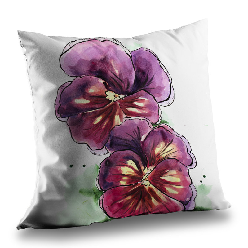 Two Blossoming Orchids Wavy Petals Pink – Throw Pillow Cover Only, Double-Sided Print, Insert Not Included