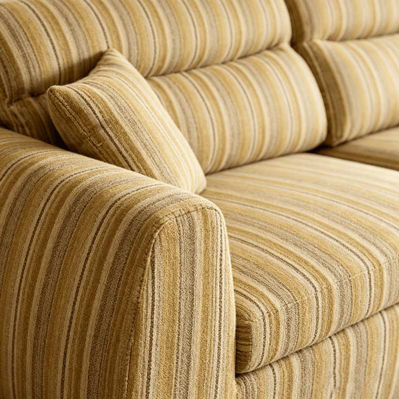 Canapé modulaire 2 pièces à compression - rayure chenille, mousse haute densité, sans assemblage, CSN-W5532S00016 Jaune noir