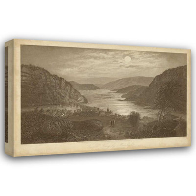 «Red Barrel Studio®» par R. Hinshelwood, reproduction d'art sur toile tendue: Harpers Ferry par Moonlight