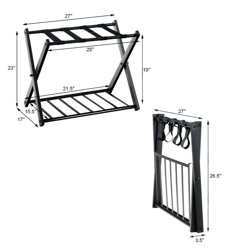 Costway Folding Metal Luggage Rack & Reviews | Wayfair