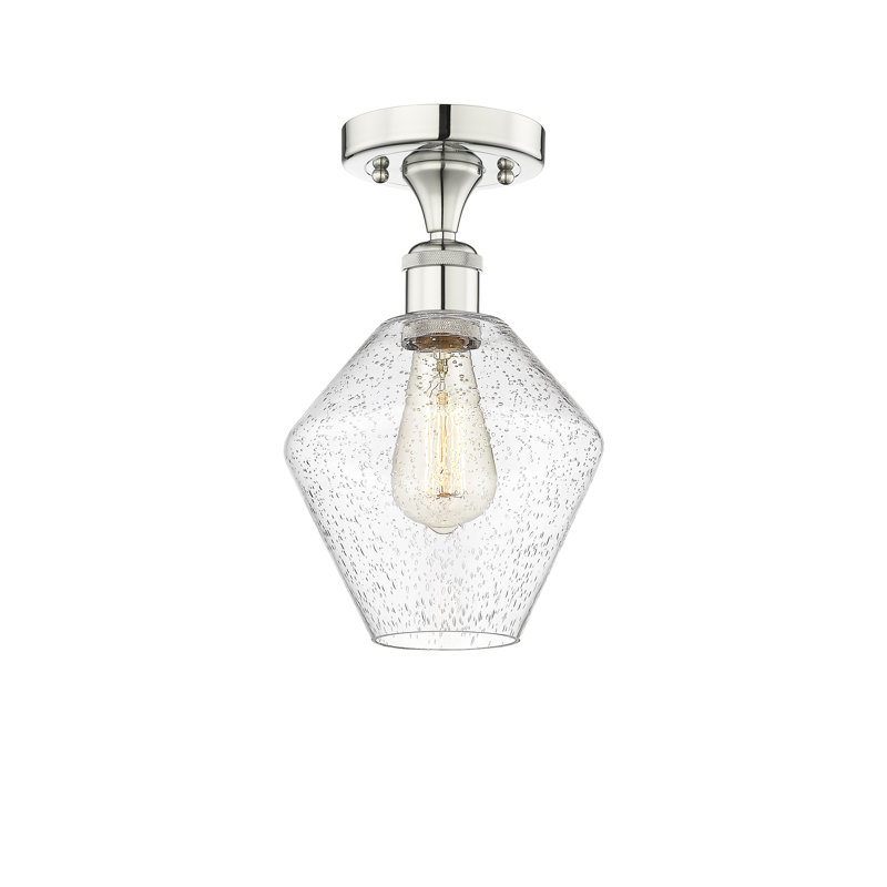 Plafonnier encastré Amylea, Bullé, Nickel poli, H 10,63 po x l 8 po x P 8 po