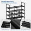 Range-chaussures vertical en métal peu encombrant - Organisateur de chaussures haut à 8 niveaux pour l'entrée et le salon - Support de rangement robuste pour placard - Tablettes en tissu amovibles, 8 étages