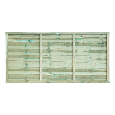 Grange Superior Lap 0.9 m Pressure Treated Green Vertical Fence Panel