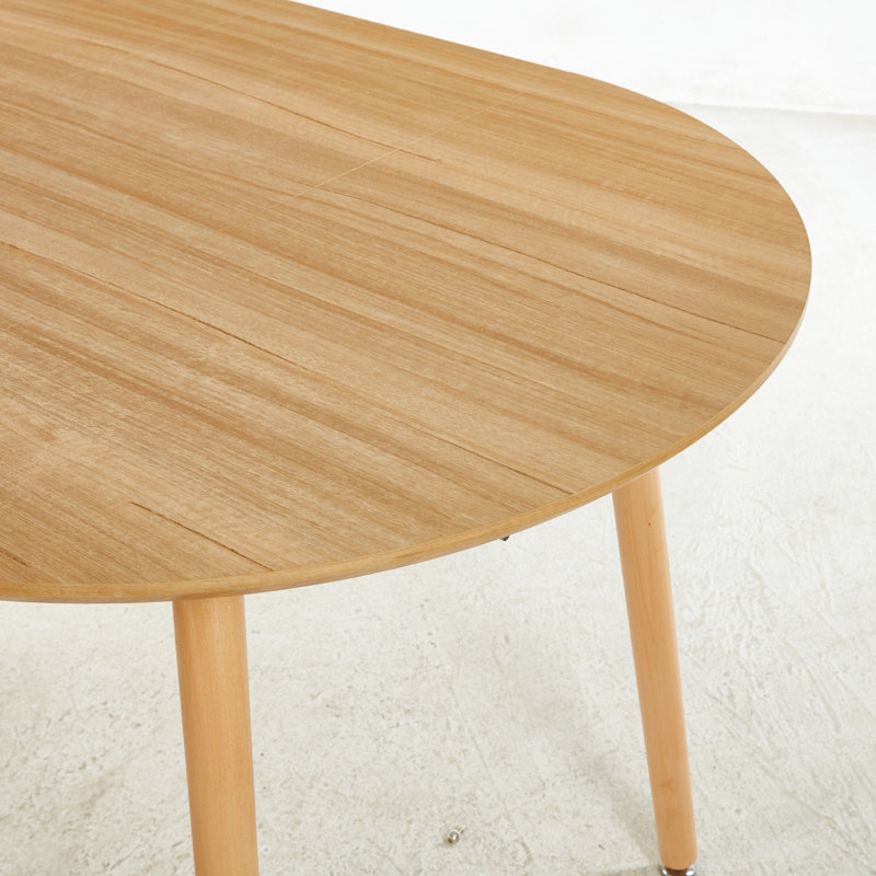 Table basse extensible, plateau, couleur chêne, pieds en métal, 140 x 100 x 75 cm, détails exquis - table colorée pour la salle à manger ou le bureau, éléments de design