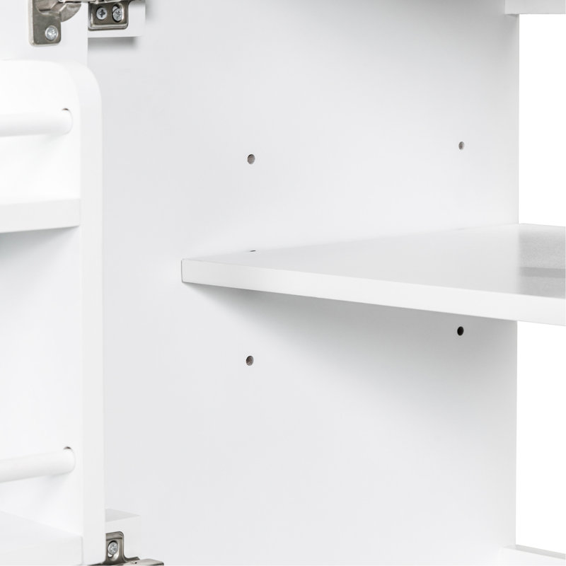 Meuble-lavabo blanc, meuble-lavabo multifonctionnel en bois massif avec tablette et plateau de rangement fonctionnel, Blanc