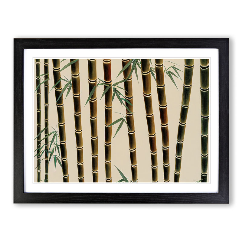 Enthralling Bamboo Forest - Single Picture Frame Print, 25cm H x 34cm W x 2cm D, Black