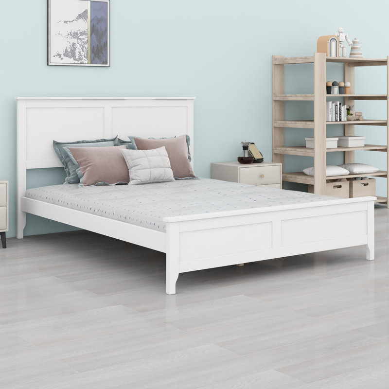 Lit plateforme Modern, Blanc, Grand lit