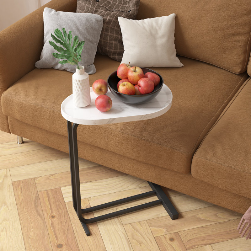 Table d'appoint en forme de C, table de bout en C pour canapé et chevet