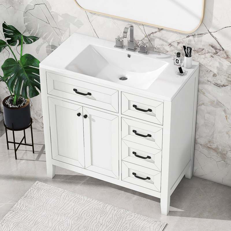 Meuble-lavabo 36 po avec lavabo 36 po, Blanc