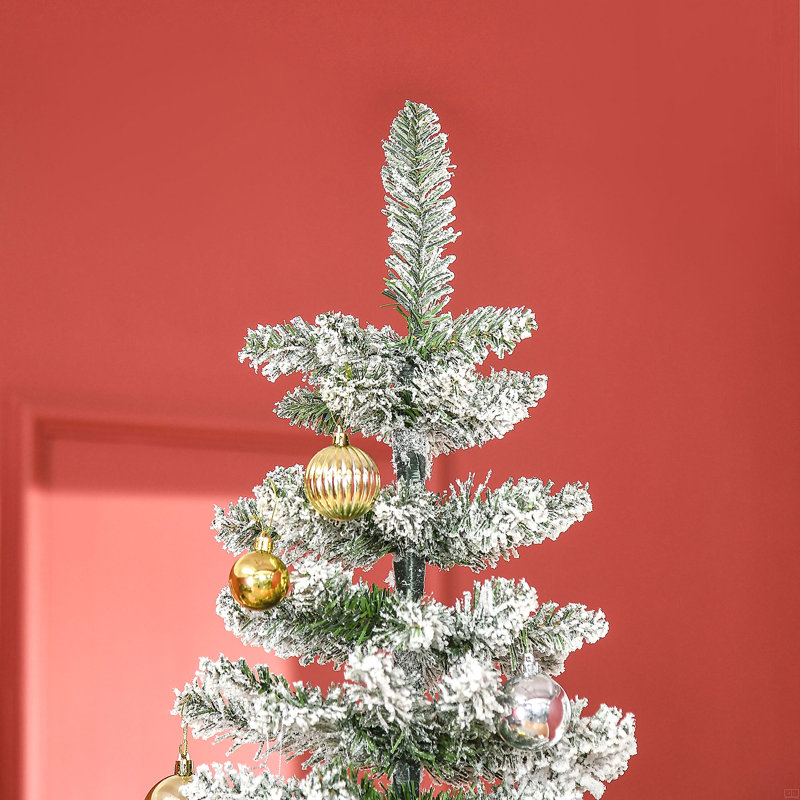 Arbre de Noël artificiel pin enneigé 7,5 pi avec des branches réalistes et 668 pointes