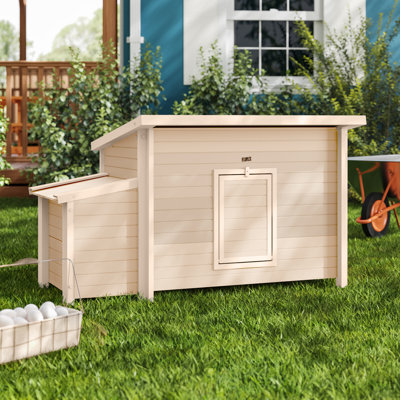Achilles ECOFLEX® Outdoor Chicken Coop Hen House with Nesting Box in Maple