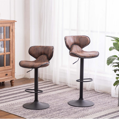 Ensemble de 2 tabourets pivotants réglables Masaccio avec base chromée Airlift