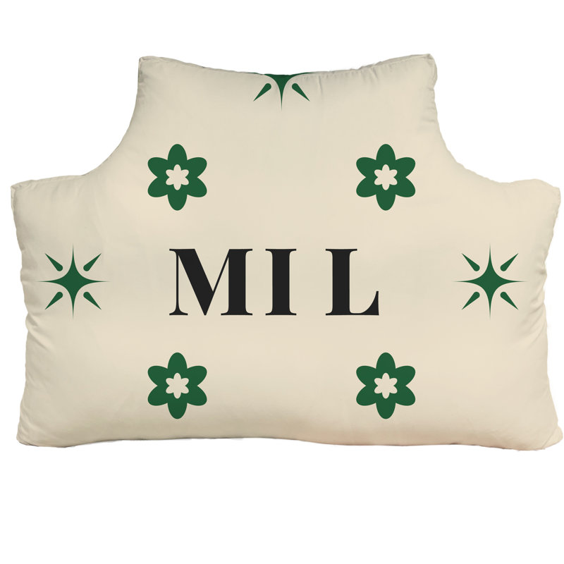 Tête de lit Milwaukee , Crème / Vert / Noir, Rectangulaire H 29,5 po x l 59,5 po