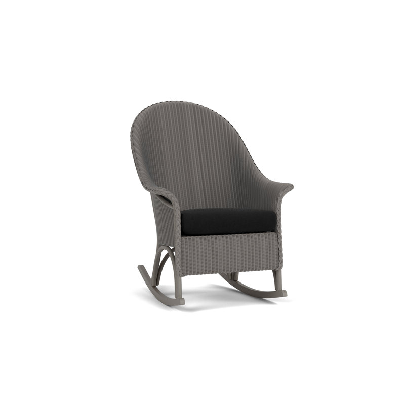 Loom Outdoor Rocker Chair, Canvas Black Sunbrella® Canvas, Pewter