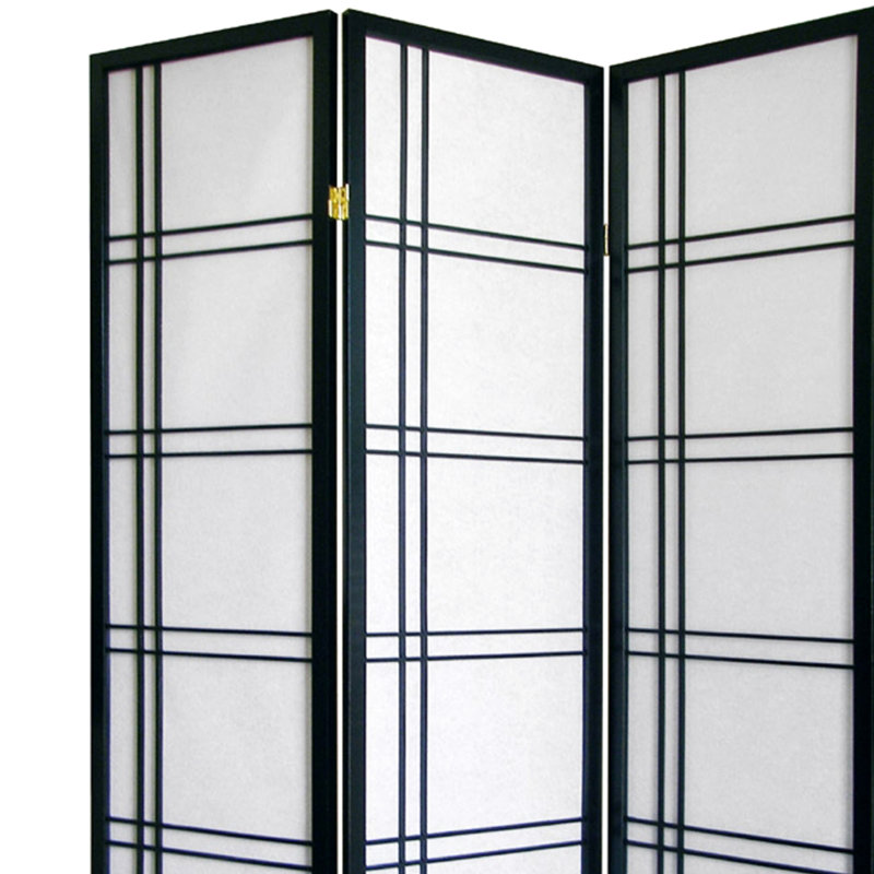 70 "3 écran" en noir, fait de pin, ajoute un élément élégant aux pièces, pliable pour une utilisation de l'espace avec une teinte noire, touche contemporaine