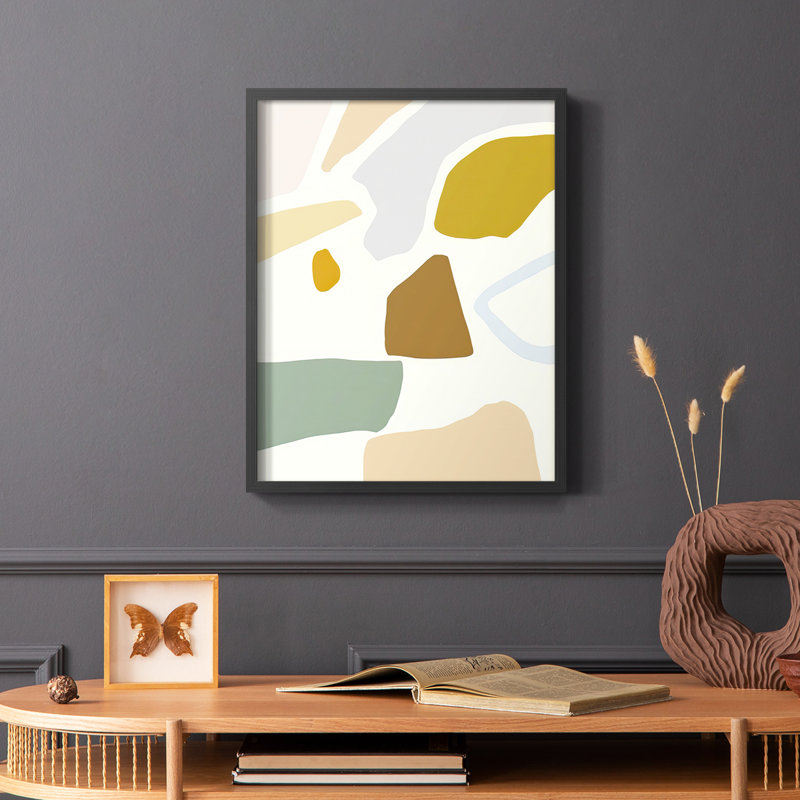 «Pastel Splotches II», reproduction encadrée - bois massif, Noir, H 20 po x l 16 po