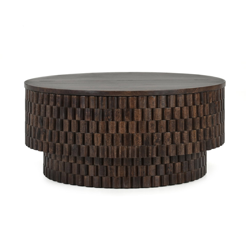 Norwood 40" Round Coffee Table, Dark Brown