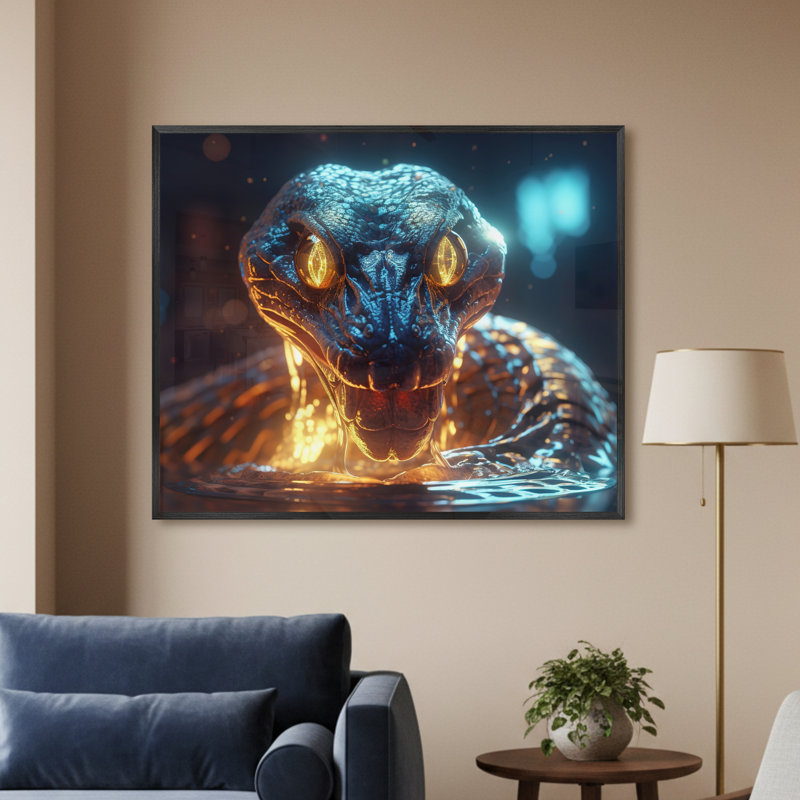 Single Picture Frame LED Illuminated Wall Art Wall Art on Glass / Aluminium, 50 cm H x 60 cm W