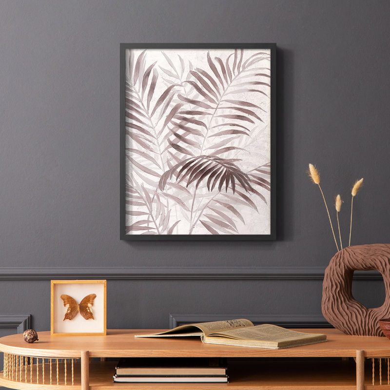 «Inverted Island Palms I», reproduction encadrée - bois massif, Noir, H 14 po x l 11 po