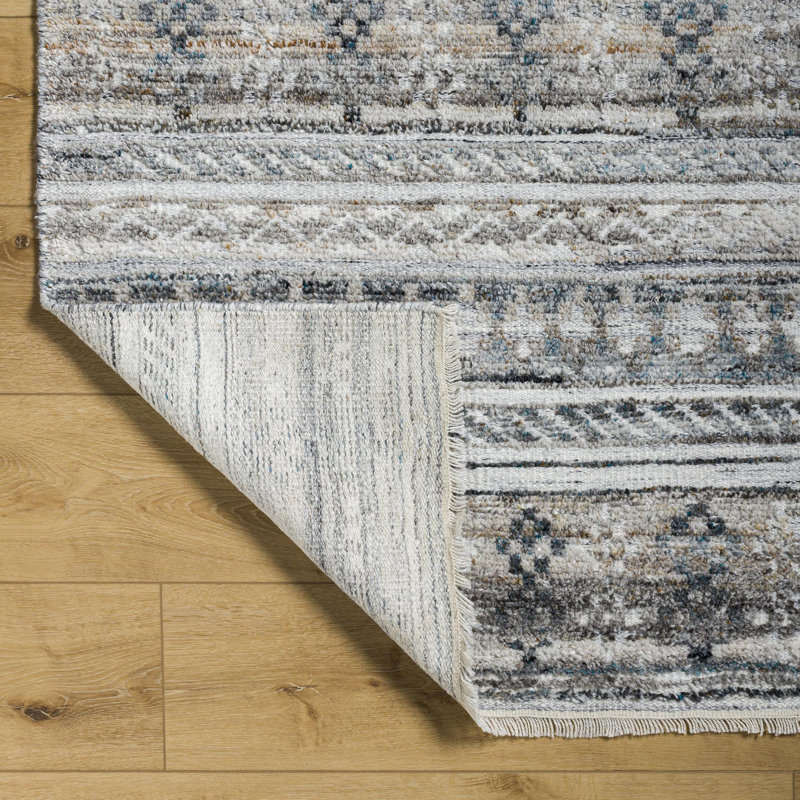 Tapis ivoire / gris moyen Nellie, Rectangle de 10 pi x 14 pi
