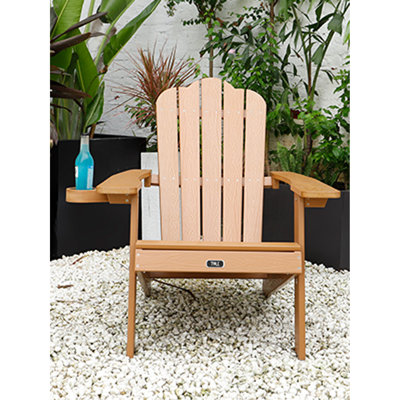 TALE Chaise Adirondack Mobilier d'extérieur peint avec porte-gobelet Bois en plastique résistant aux intempéries et à la décoloration pour les chaises de jardin