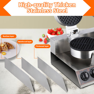 Commercial Electric Waffle Maker Machine with Temperature Adjustable and Time Control