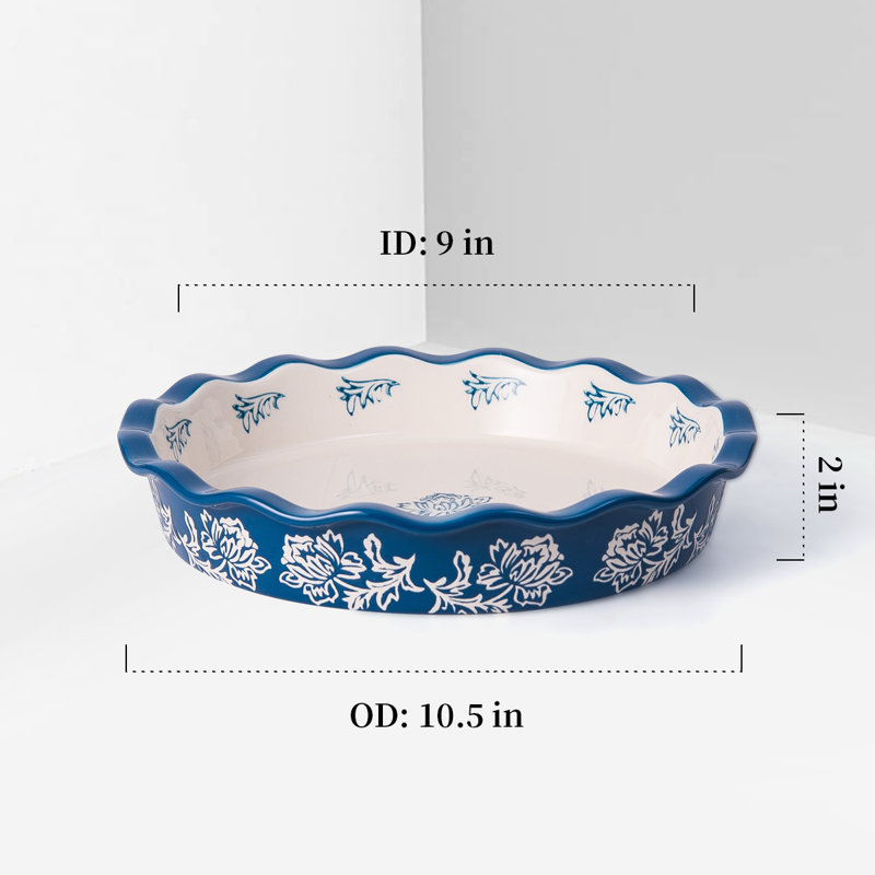 Plat à tarte antiadhésif en céramique 9 po Wisenvoy, Bleu