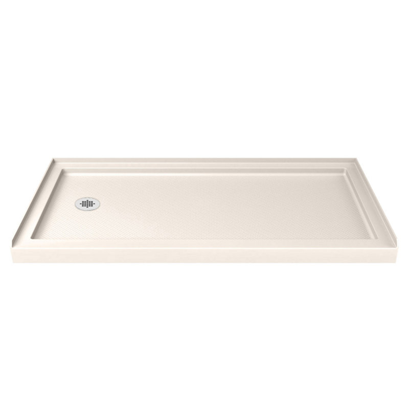  DreamLine SlimLine P 34 po x l 60 po x H 2 3/4 po, Biscuit, Gauche