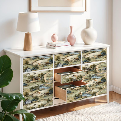 Papier peint à peler et coller avec papier peint à motif de vaches fermières auto-adhésives et amovibles 17,7 po x 118 po (45 x 300 cm)