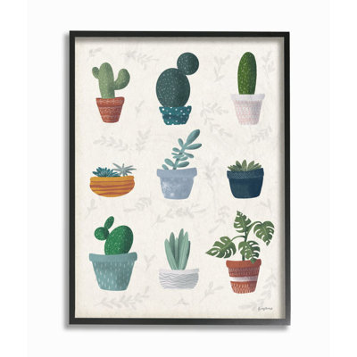 «Cute Succulent Design Chart», impression sur toile