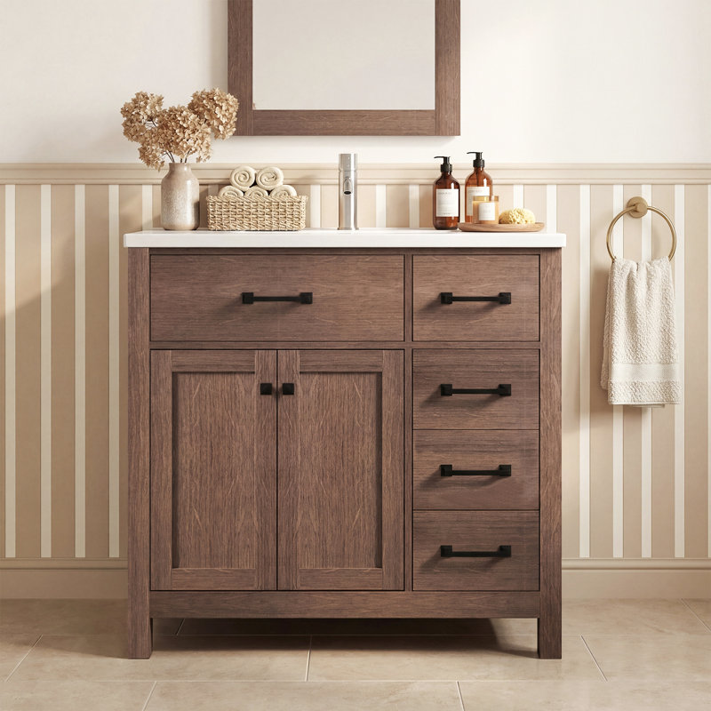 Ensemble de meuble-lavabo simple 36 po avec miroir Kamiaya